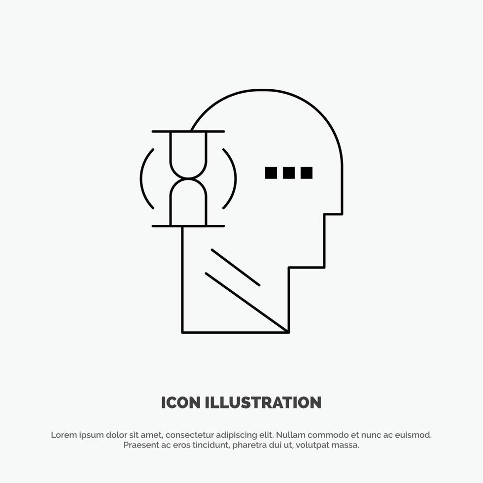 Wait Glass User Male Line Icon Vector