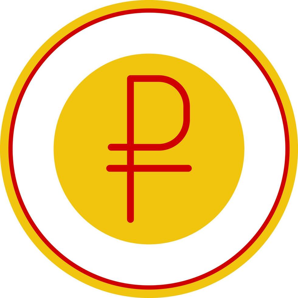 diseño de icono de vector de signo de rublo