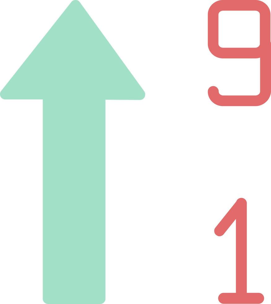 Sort Numeric Up Alt Vector Icon Design