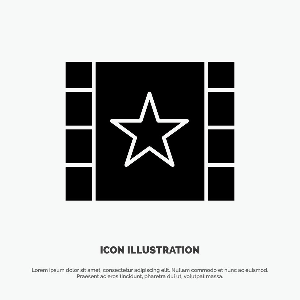 Multimedia Player Stream Star solid Glyph Icon vector