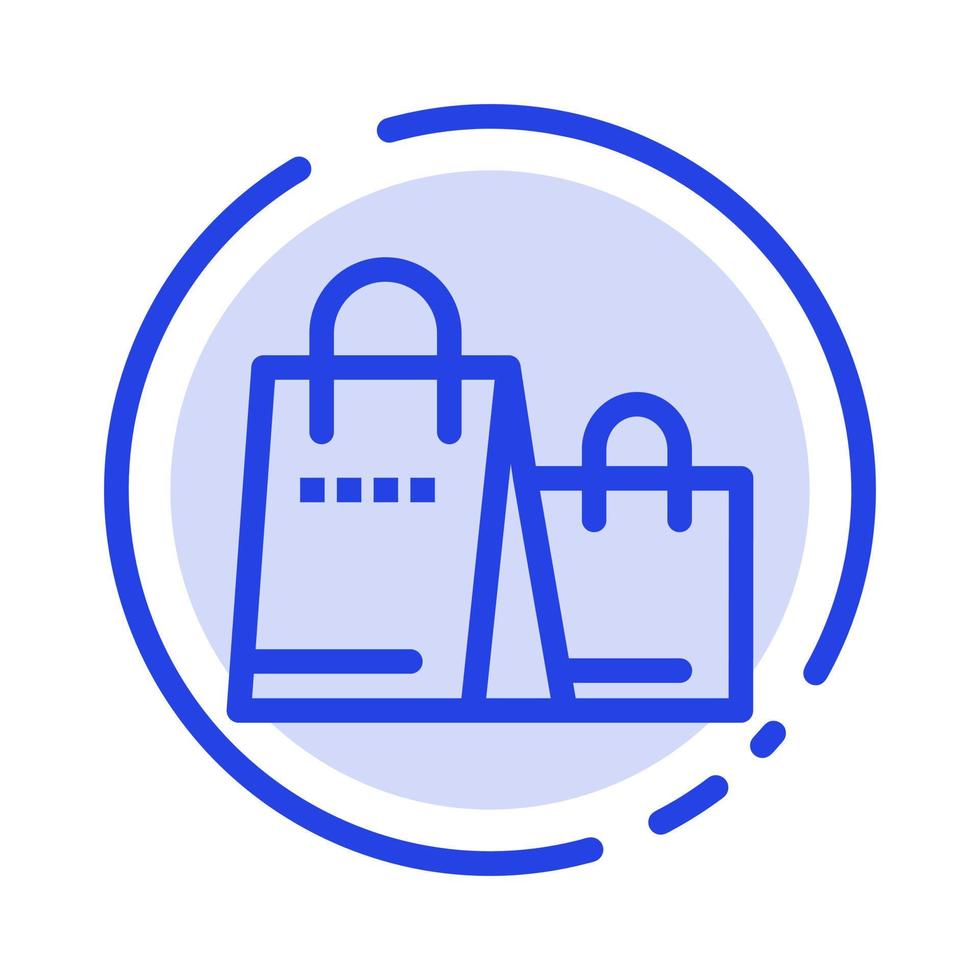 Bag Handbag Shopping Shop Blue Dotted Line Line Icon vector