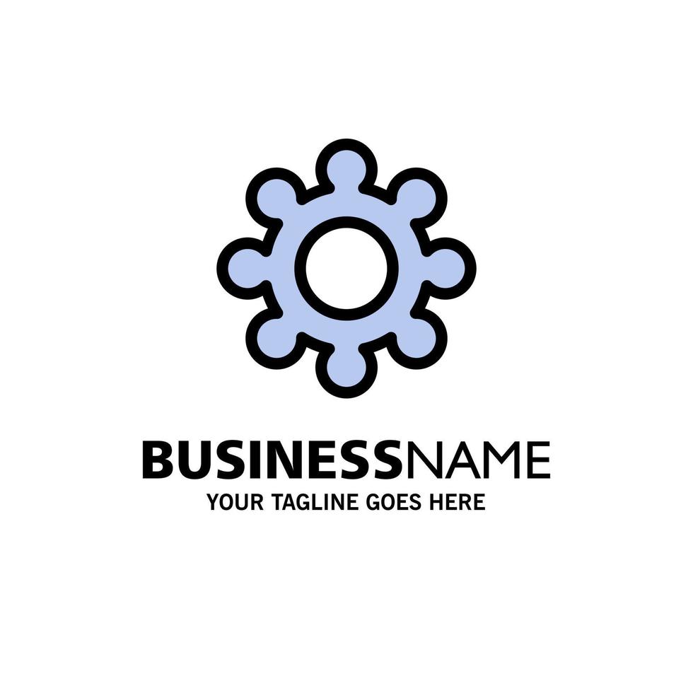 Gear Setting Cogs Business Logo Template Flat Color vector