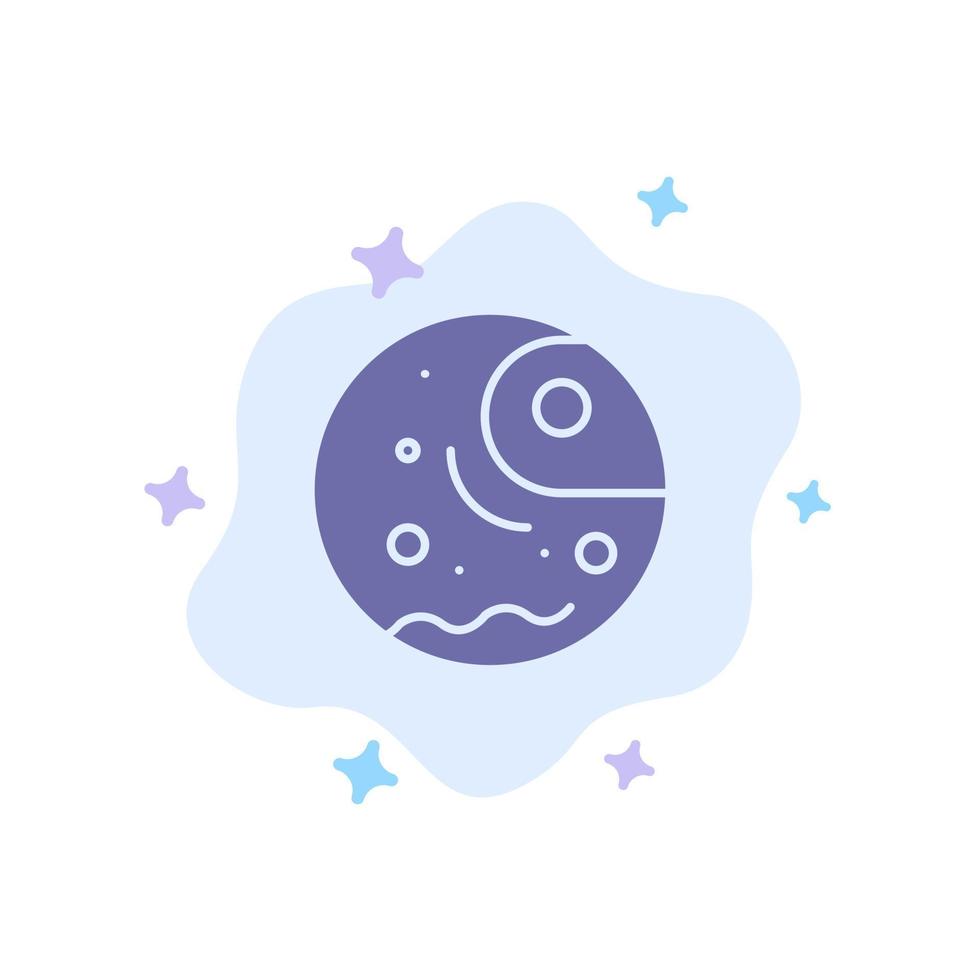Distant Gas Giant Planet Blue Icon on Abstract Cloud Background vector