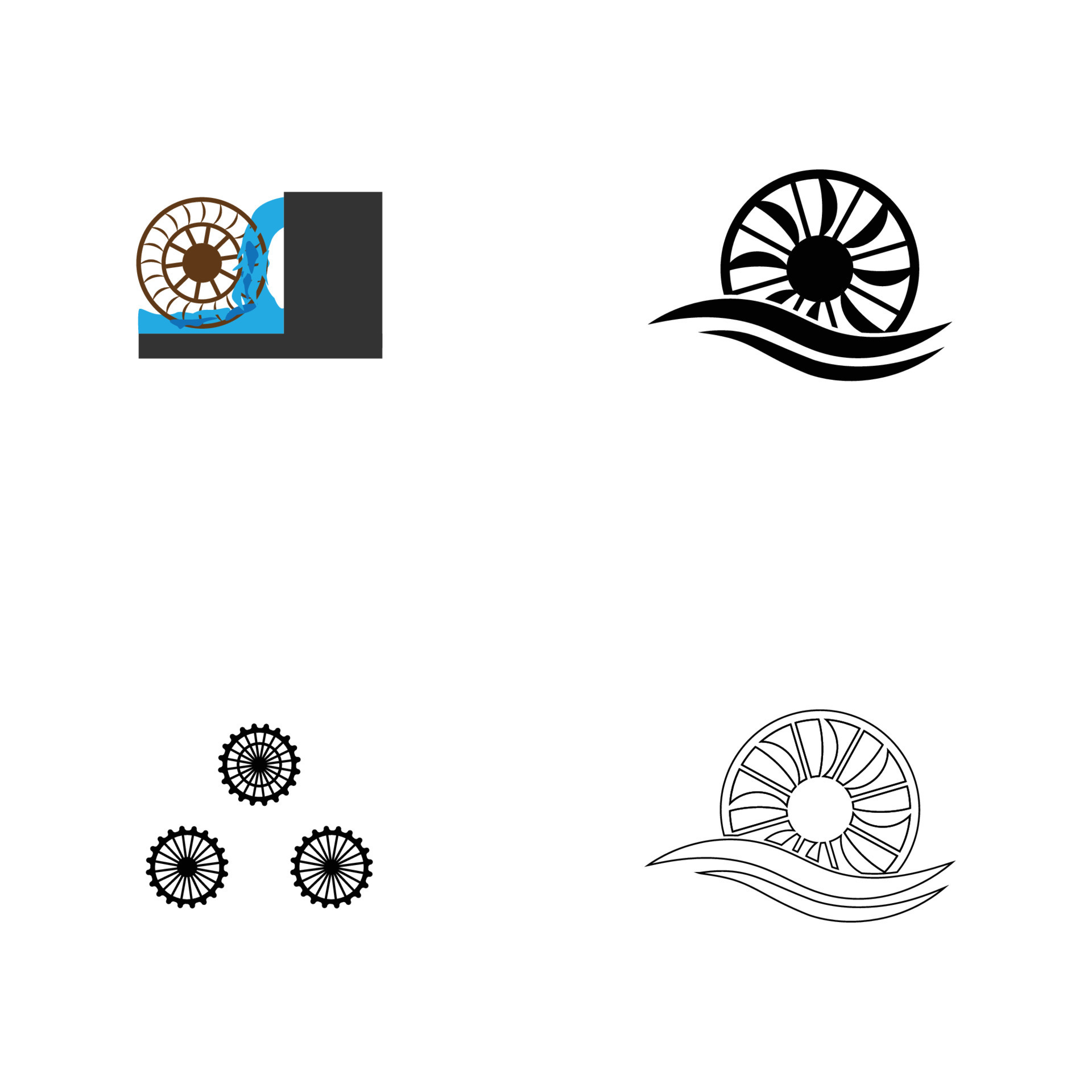 water wheel logo 15356379 Vector Art at Vecteezy