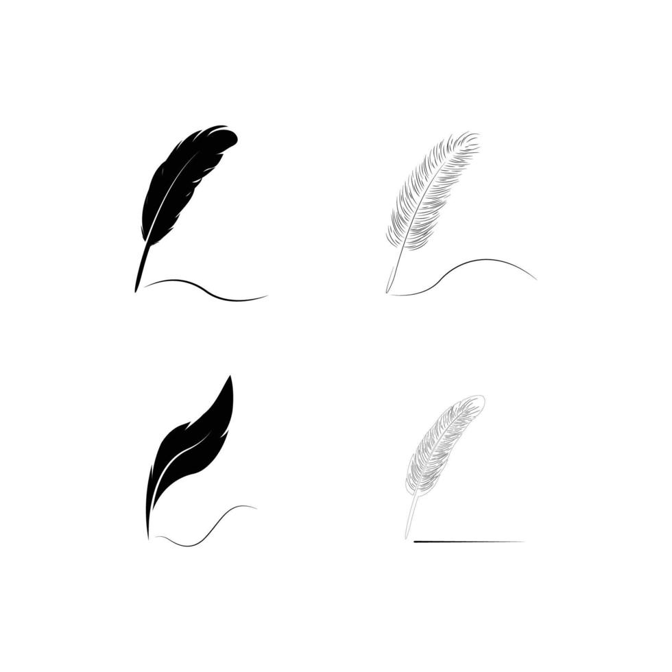 feather quill pen logo vector