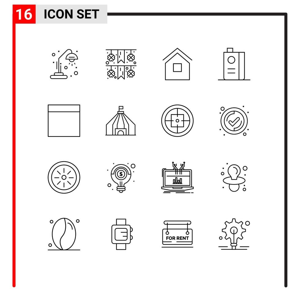 16 Creative Icons Modern Signs and Symbols of grid fruit home food and Editable Vector Design Elements