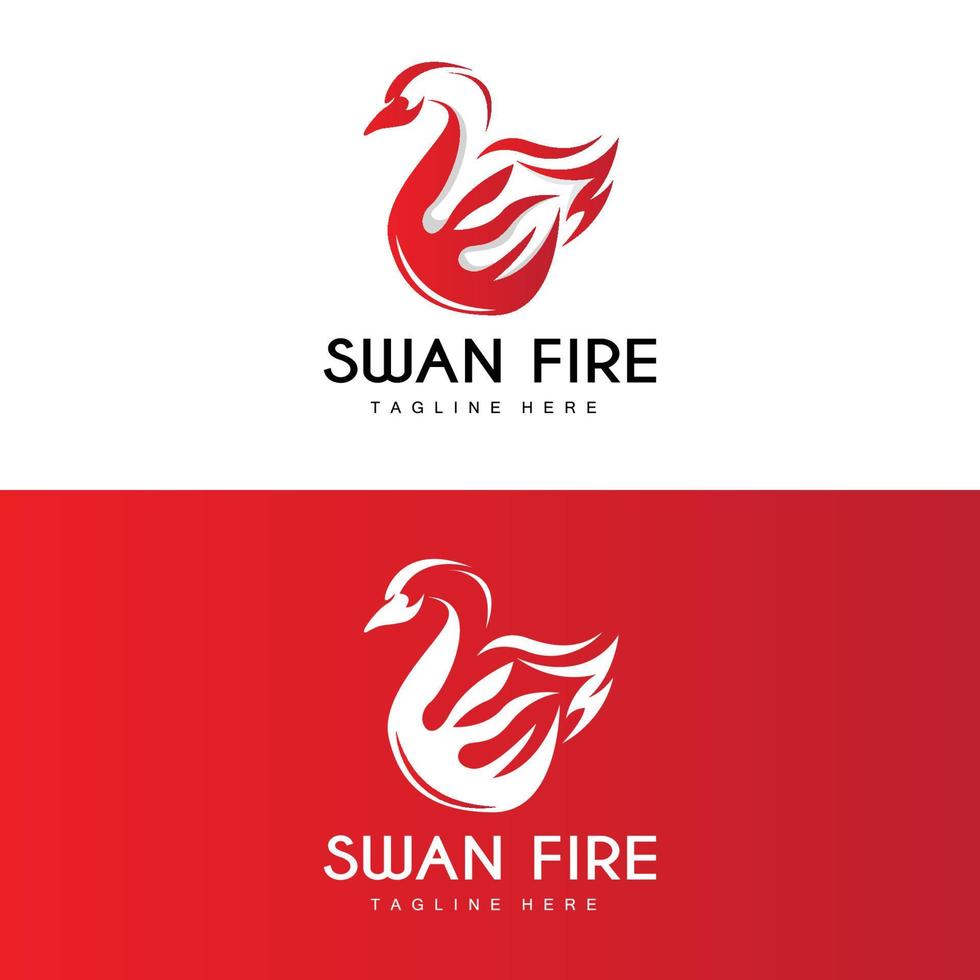 logotipo de cisne, diseño de animales de aves, logotipo de pato, vector de etiqueta de marca de producto