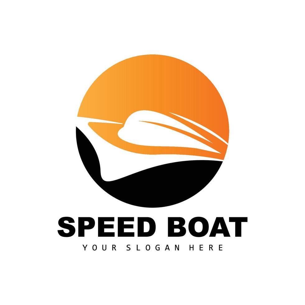 Speed Boat Logo, Fast Cargo Ship Vector, Sailboat, Design For Ship Manufacturing Company, Waterway Shipping, Marine Vehicles, Transportation vector