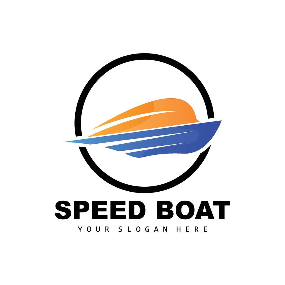 Speed Boat Logo, Fast Cargo Ship Vector, Sailboat, Design For Ship Manufacturing Company, Waterway Shipping, Marine Vehicles, Transportation vector