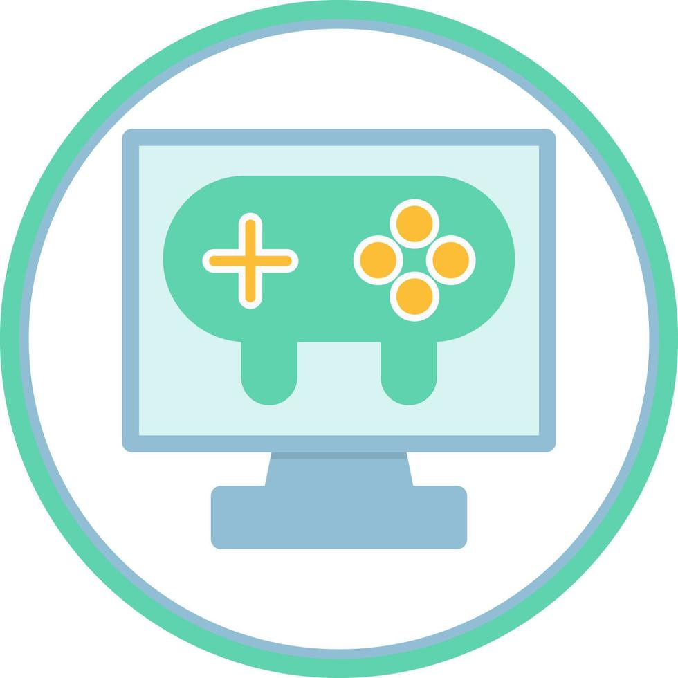 Gaming Pc Line Vector Icon Design