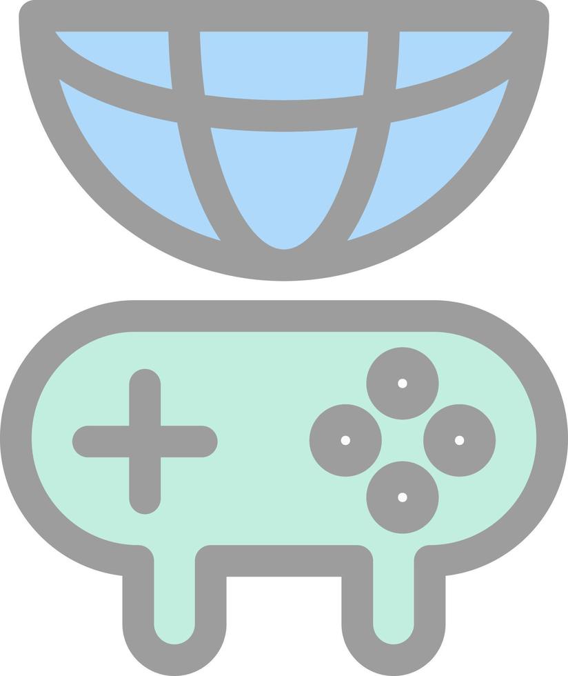 diseño de icono de vector de línea de juego global