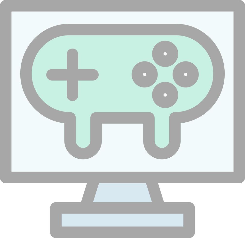 Gaming Pc Line Vector Icon Design
