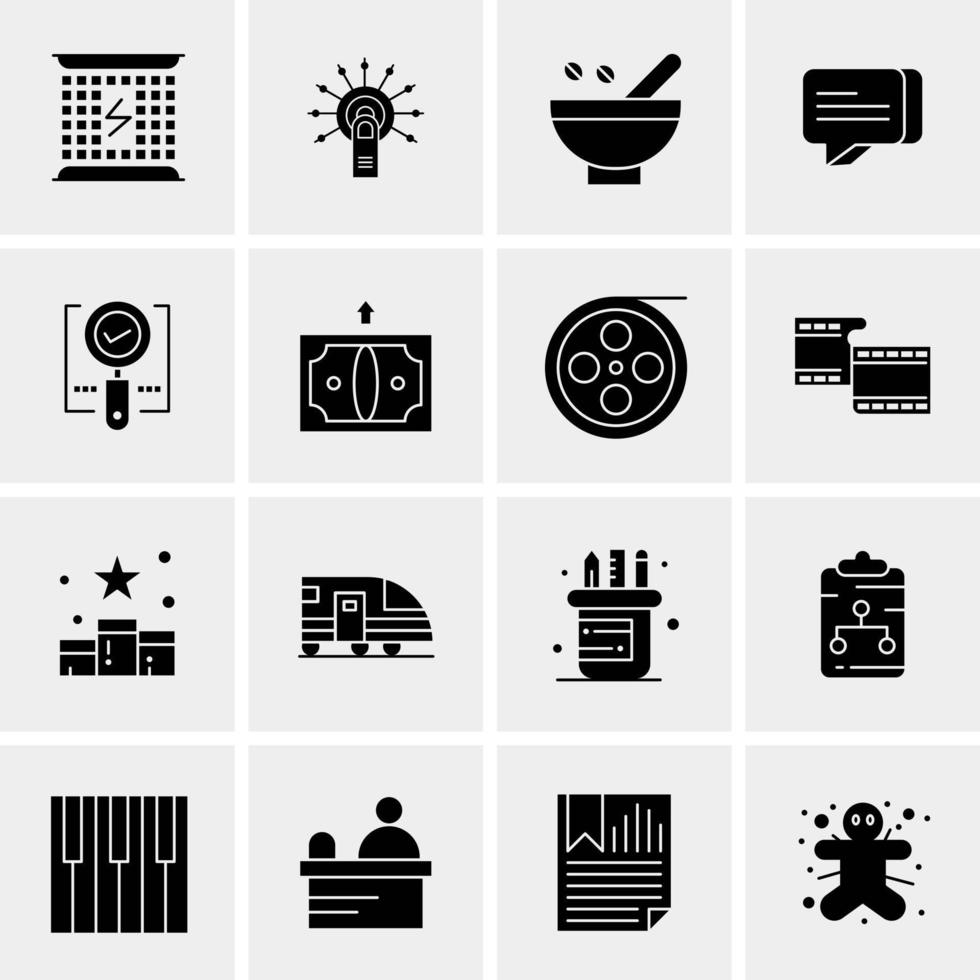 16 iconos universales de negocios vector ilustración de icono creativo para usar en proyectos relacionados con la web y dispositivos móviles