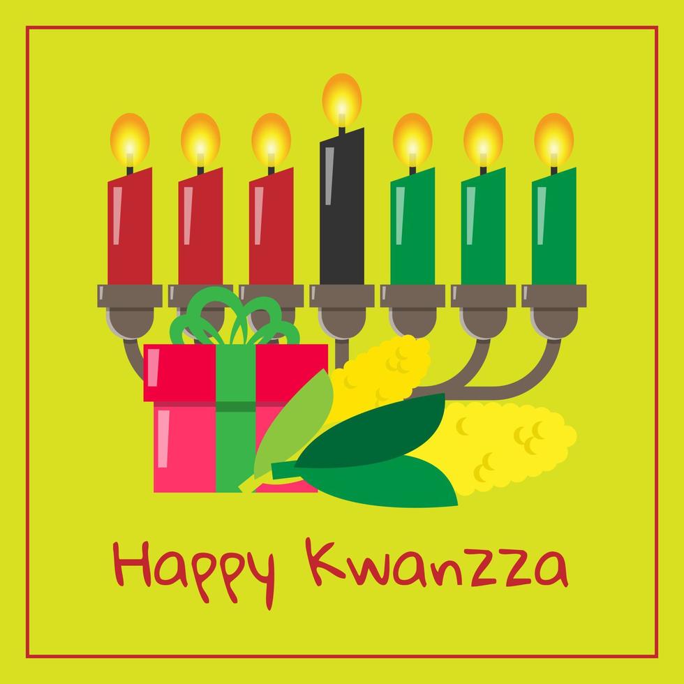 Happy Kwanzaa greeting card vector