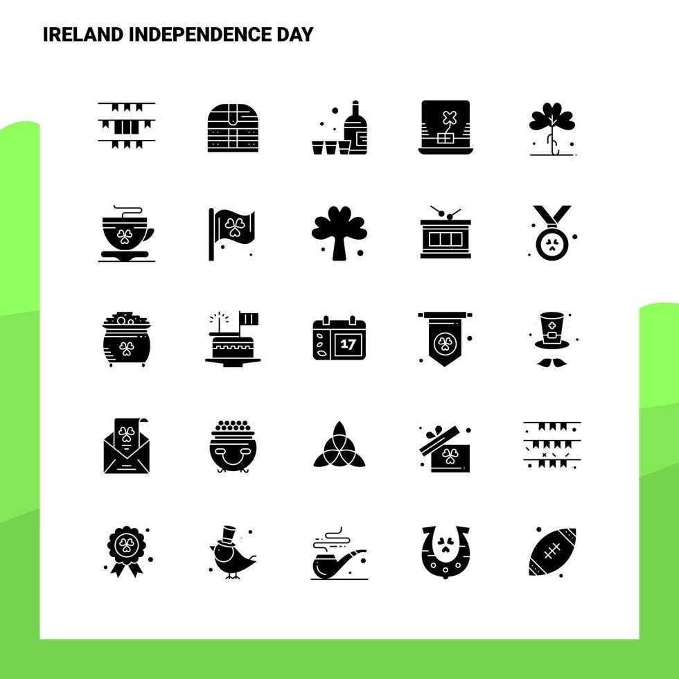 25 Ireland Independence Day Icon set Solid Glyph Icon Vector Illustration Template For Web and Mobile Ideas for business company