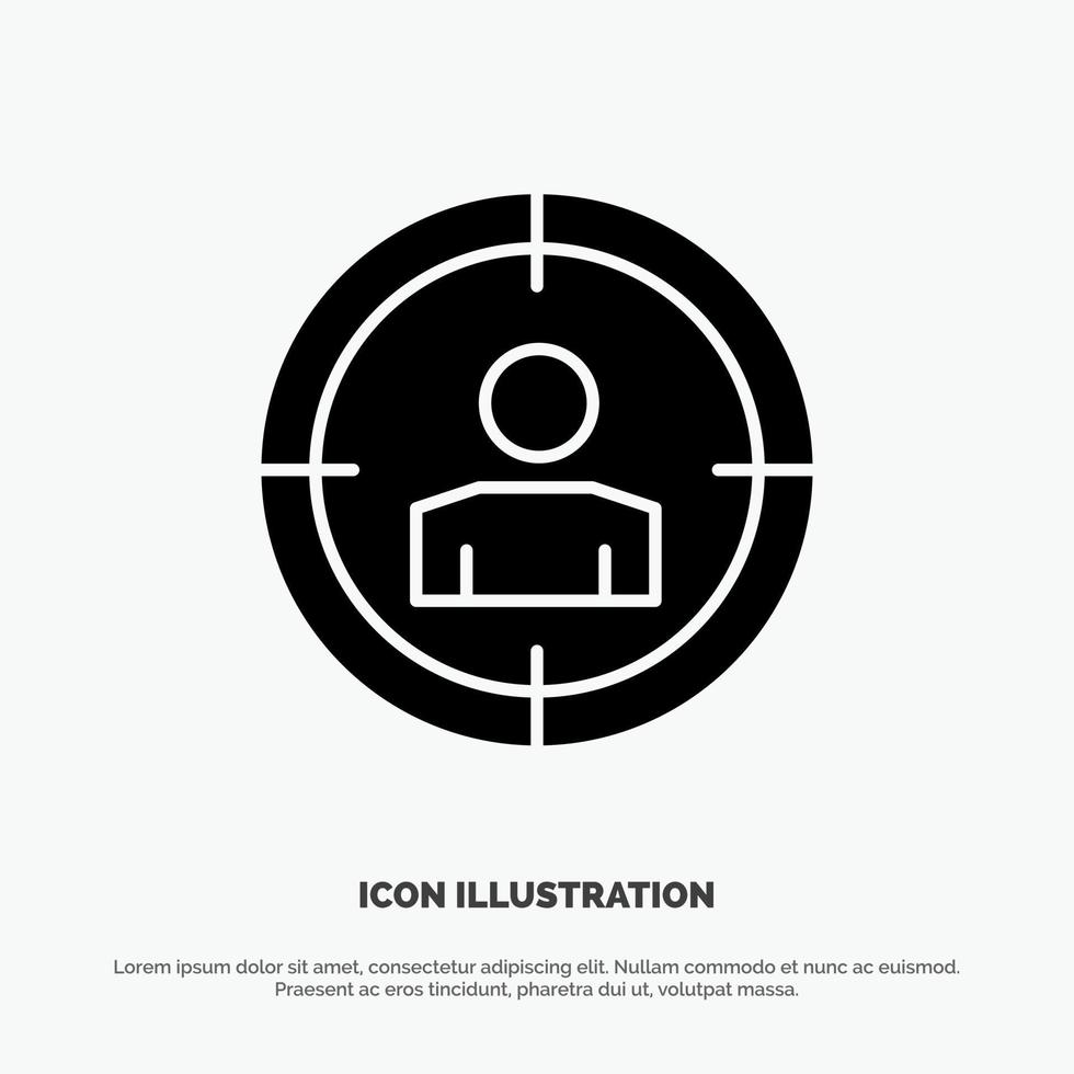 Focus Target Audience Targeting  solid Glyph Icon vector