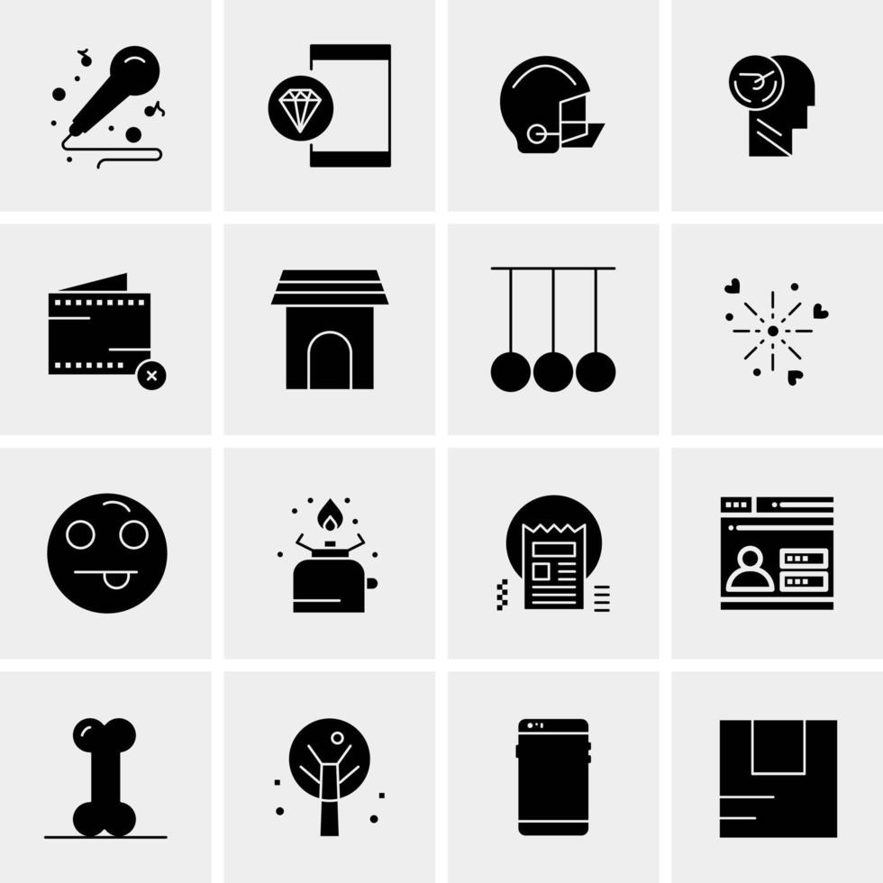 16 iconos de negocios universales vector ilustración de icono creativo para usar en proyectos relacionados con la web y dispositivos móviles