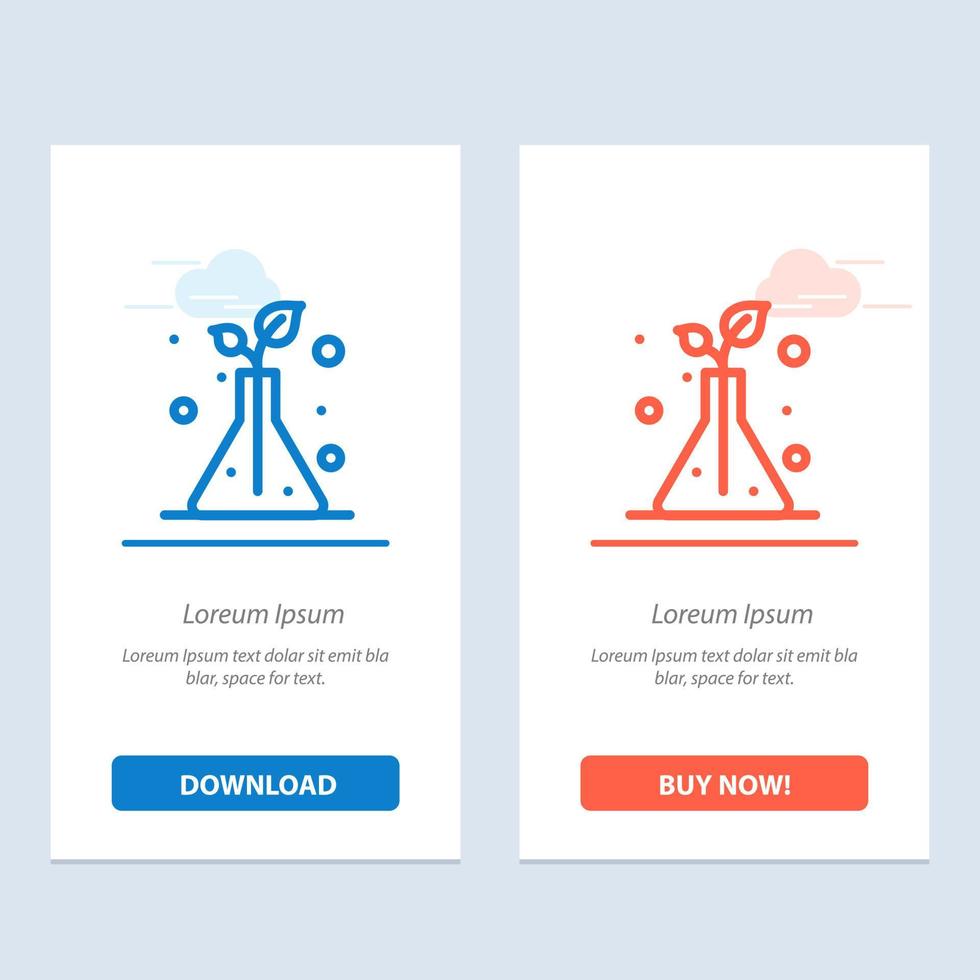 Science Flask Trees  Blue and Red Download and Buy Now web Widget Card Template vector