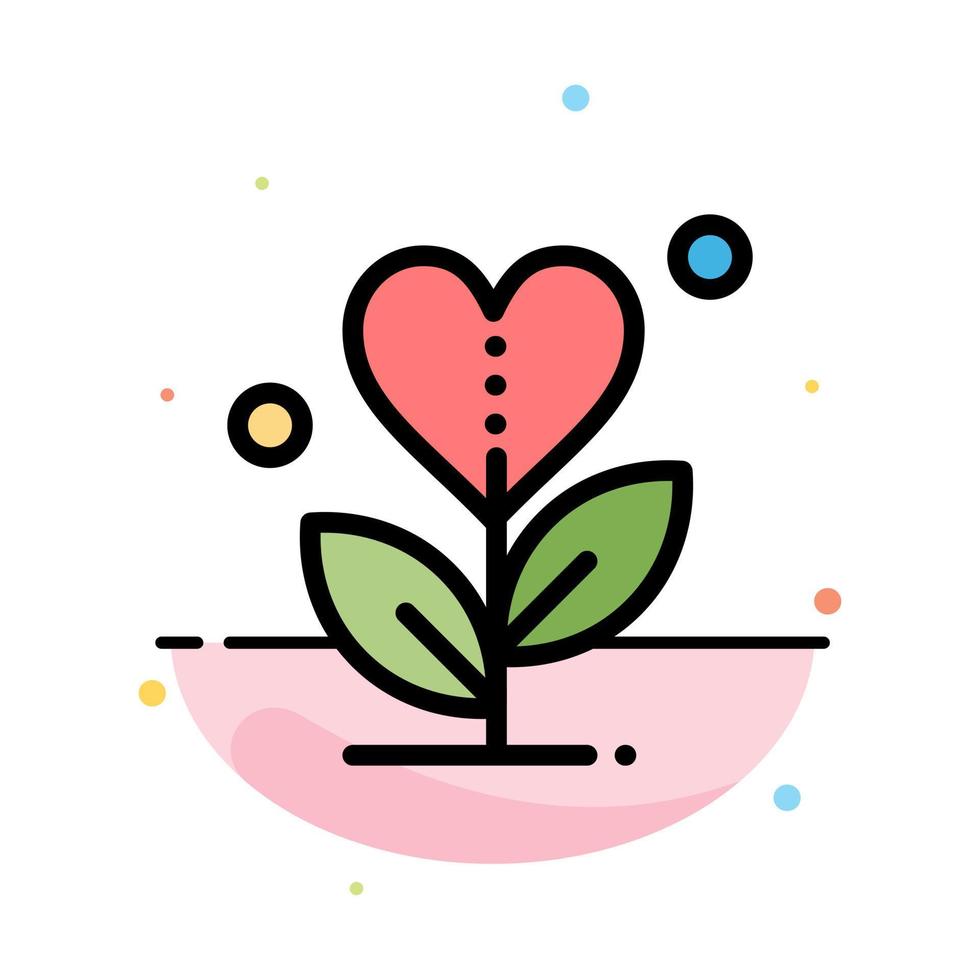 Gratitude Grow Growth Heart Love Abstract Flat Color Icon Template vector