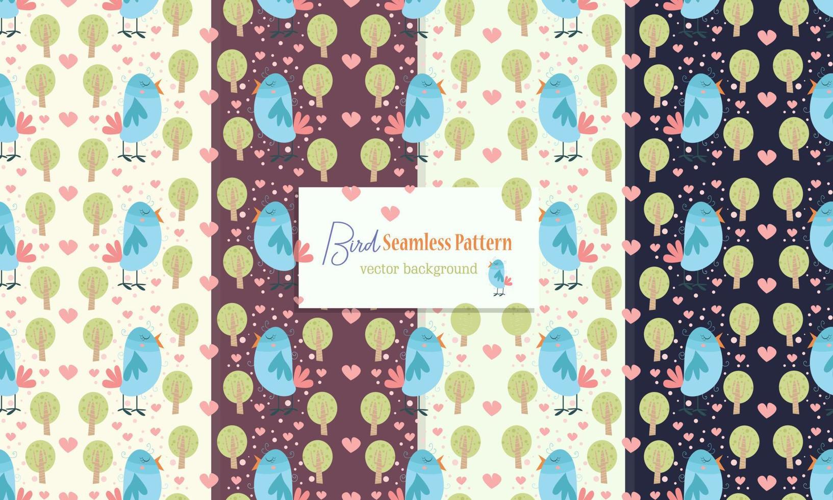 Animal seamless pattern with cute bird design vector