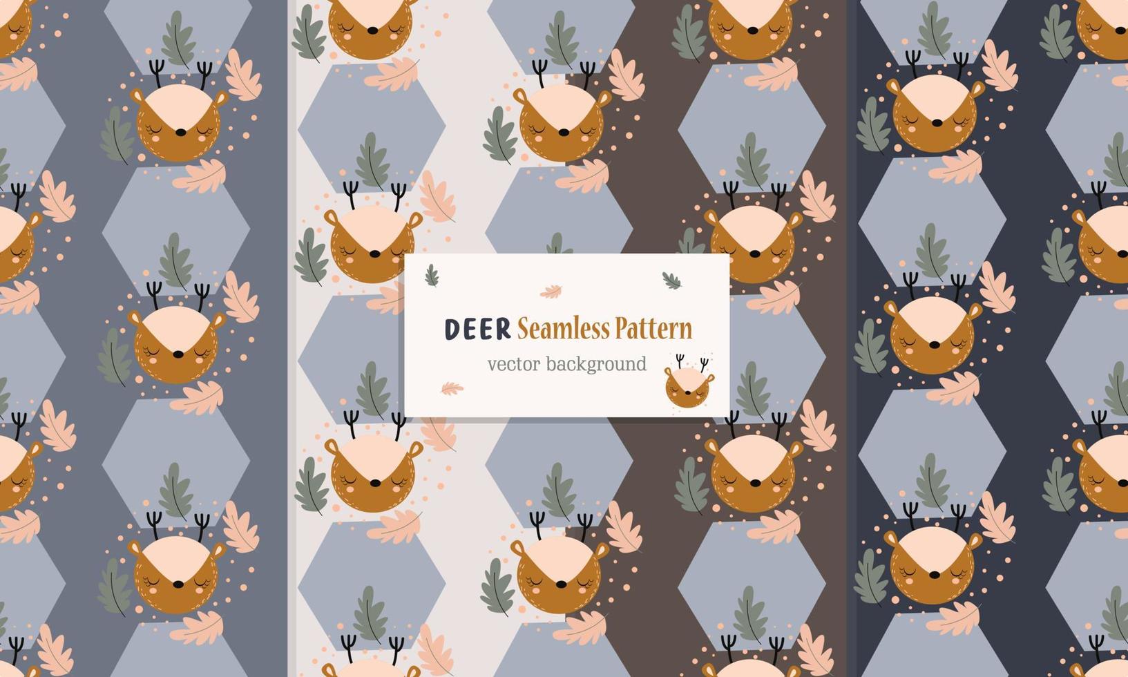 Animal seamless pattern with cute deer design vector