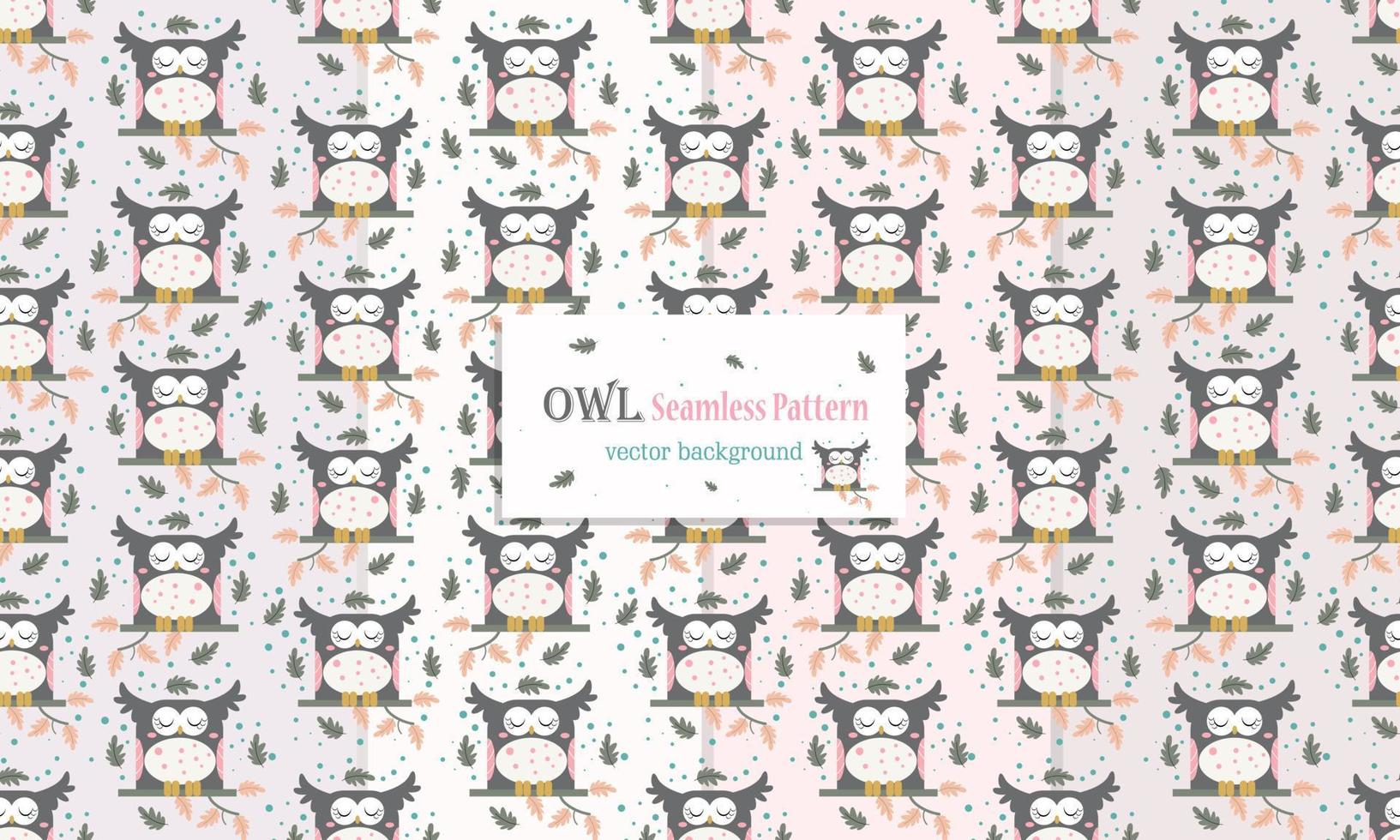 Animal seamless pattern with cute owl design vector