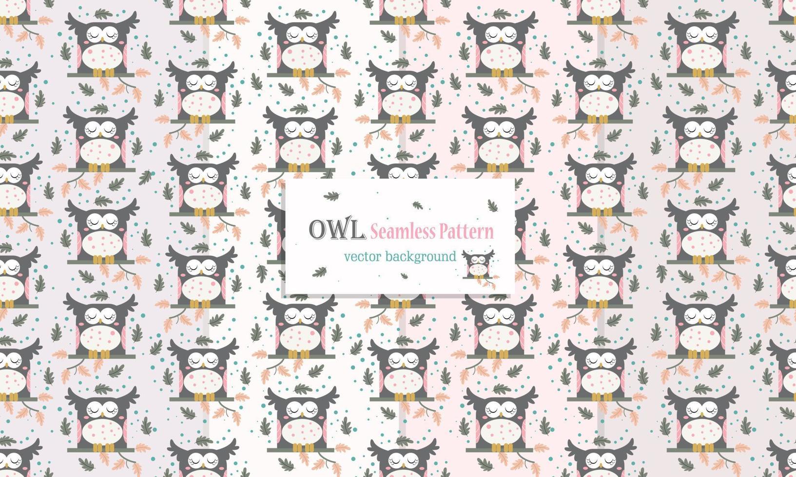 Animal seamless pattern with cute owl design vector