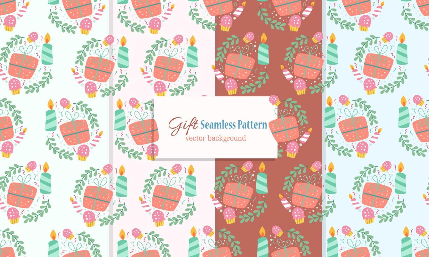 Seamless pattern with Gift design vector