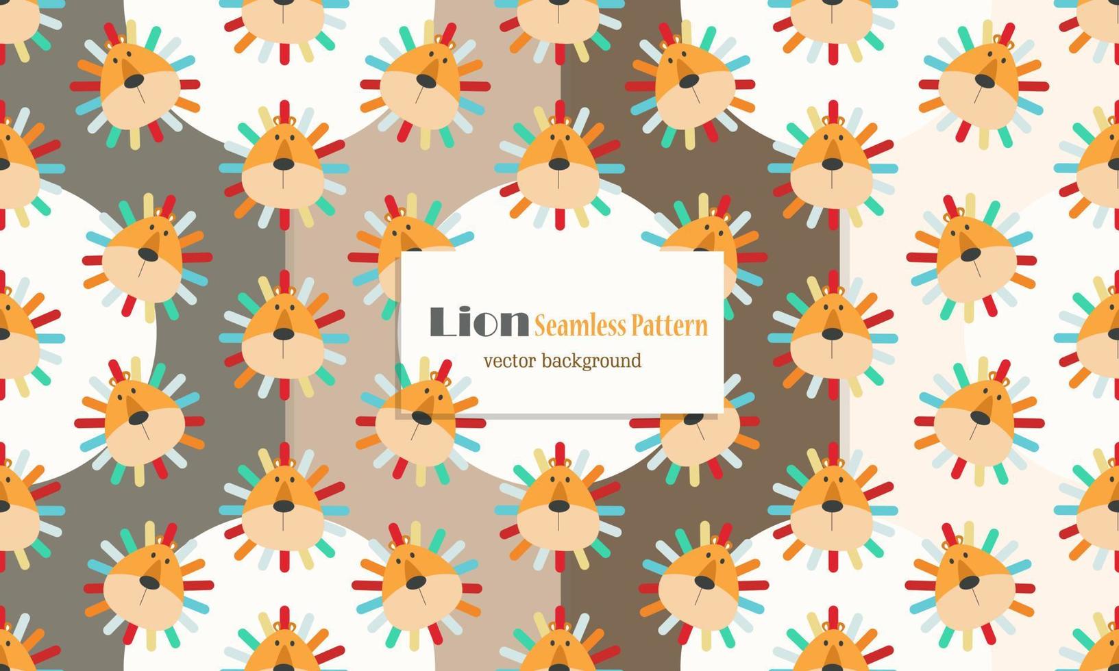 Animal seamless pattern with cute Lion design vector