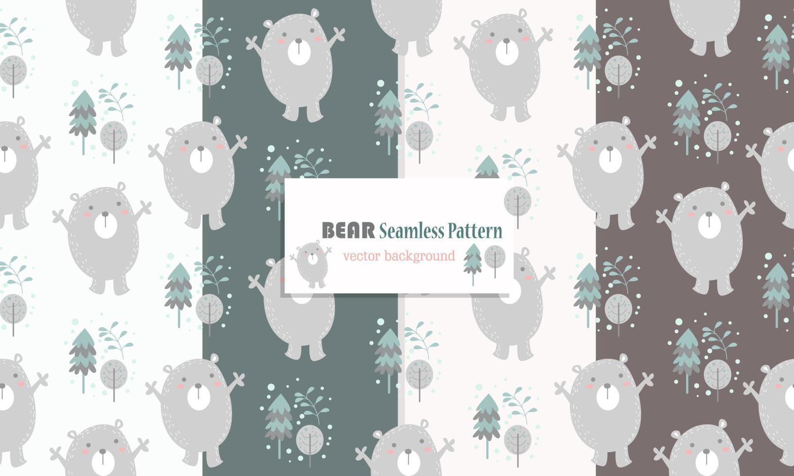 Animal seamless pattern with cute bear design vector