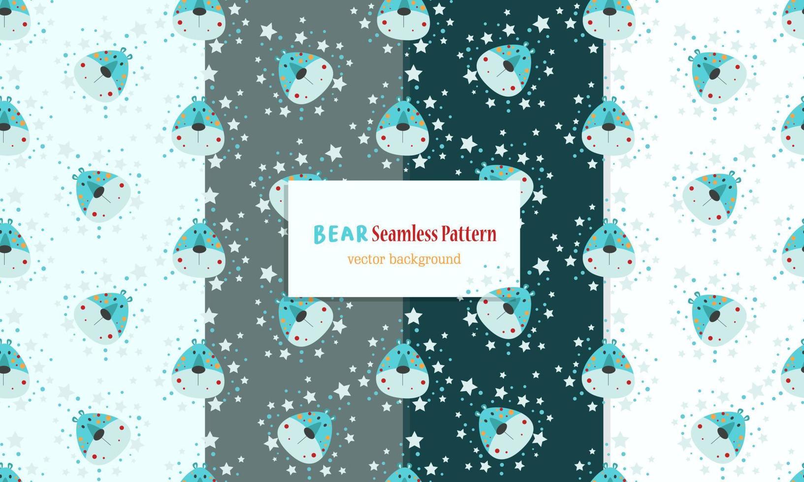 Animal seamless pattern with cute bear design vector