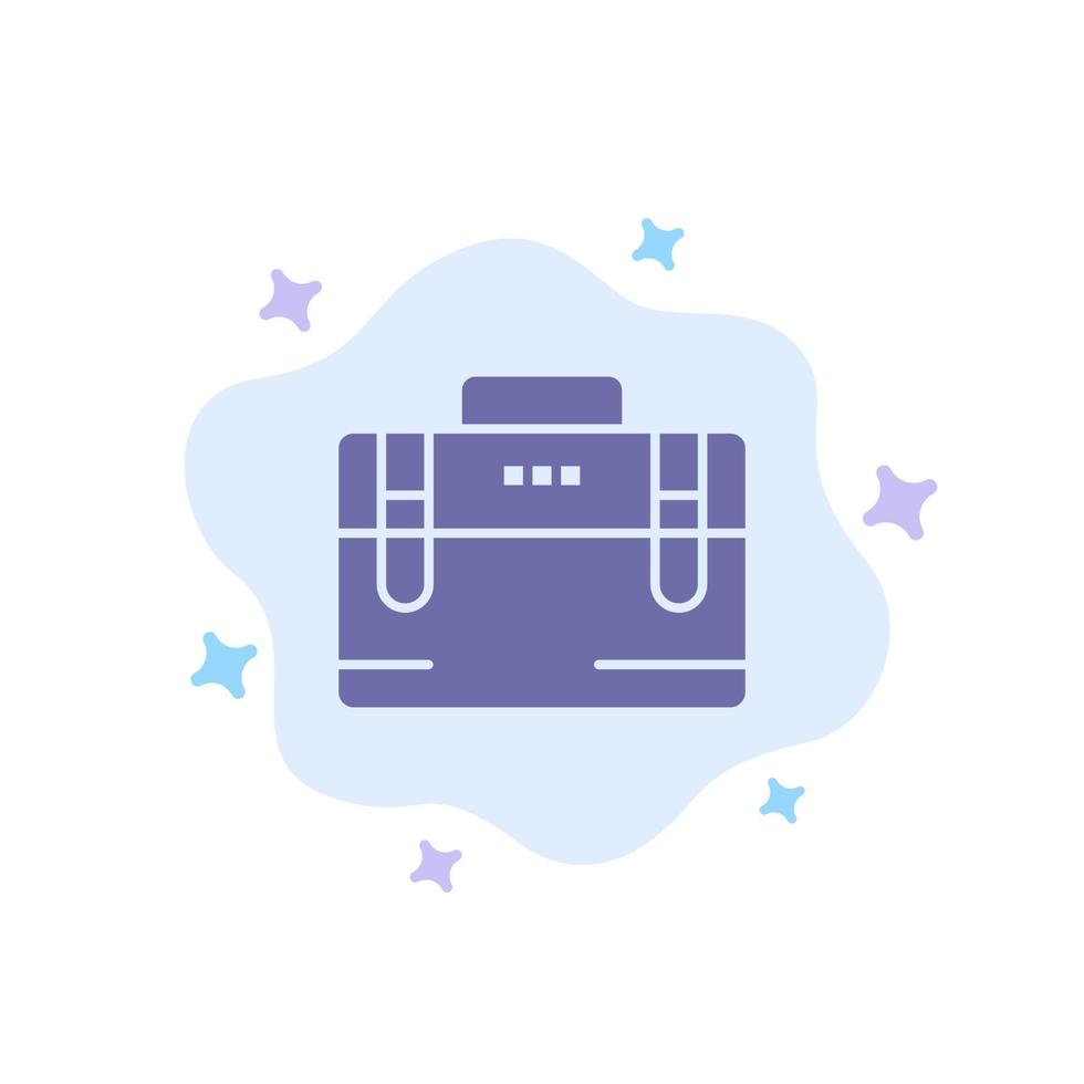 bolsa bolsa de oficina motivación de trabajo icono azul sobre fondo de nube abstracta vector