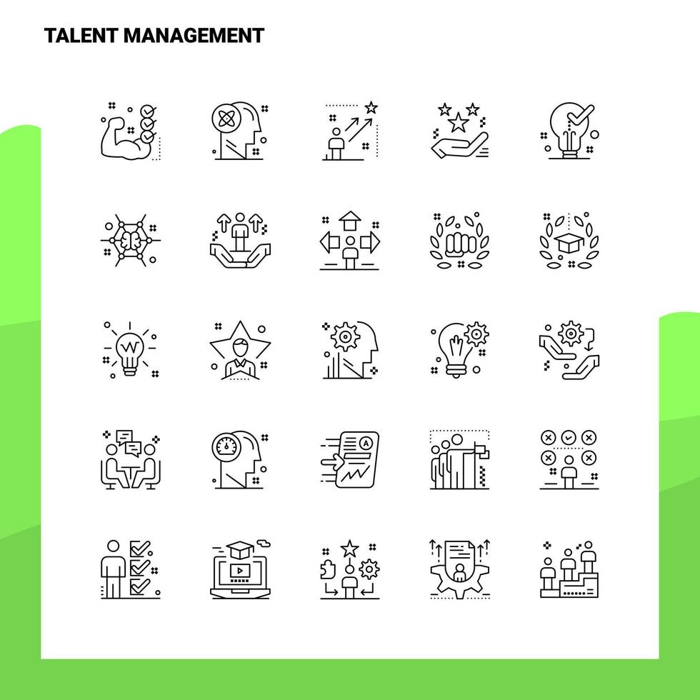 Set of Talent Management Line Icon set 25 Icons Vector Minimalism Style Design Black Icons Set Linear pictogram pack