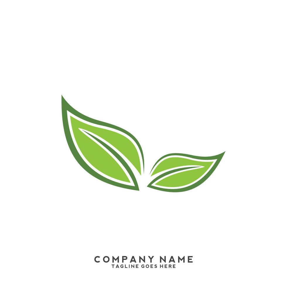 Green leaves logo. plant nature eco garden stylized icon vector botanical.