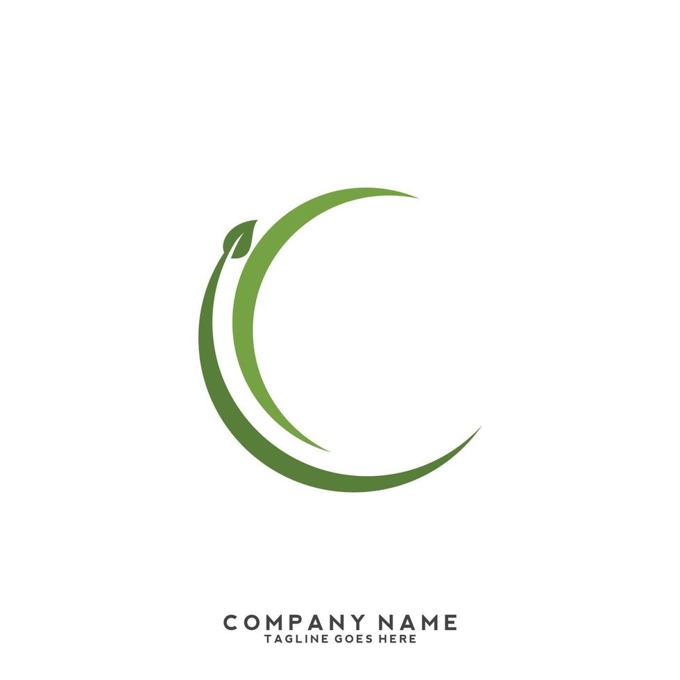 Green leaves logo. plant nature eco garden stylized icon vector botanical.