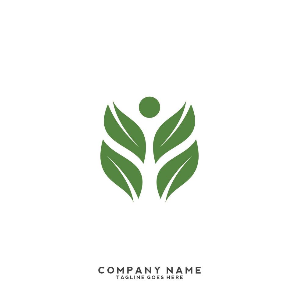 Green leaves logo. plant nature eco garden stylized icon vector botanical.