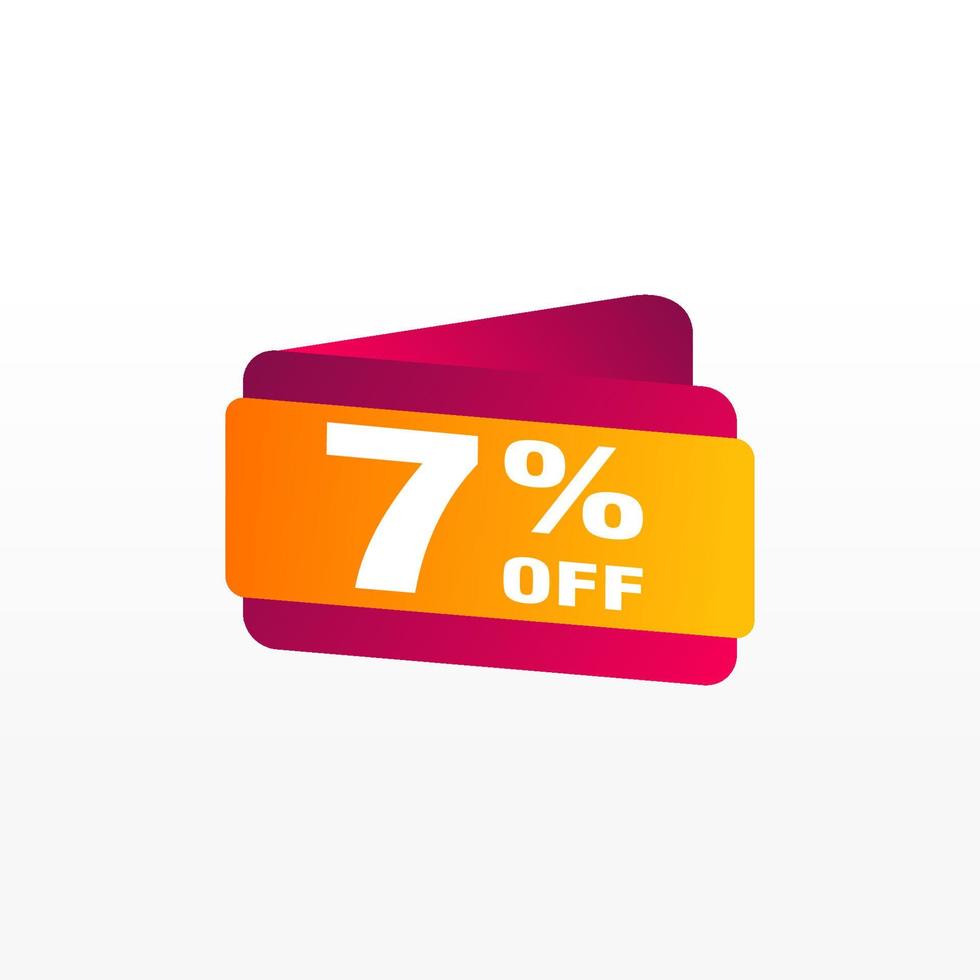 7 discount, Sales Vector badges for Labels, , Stickers, Banners, Tags, Web Stickers, New offer. Discount origami sign banner.