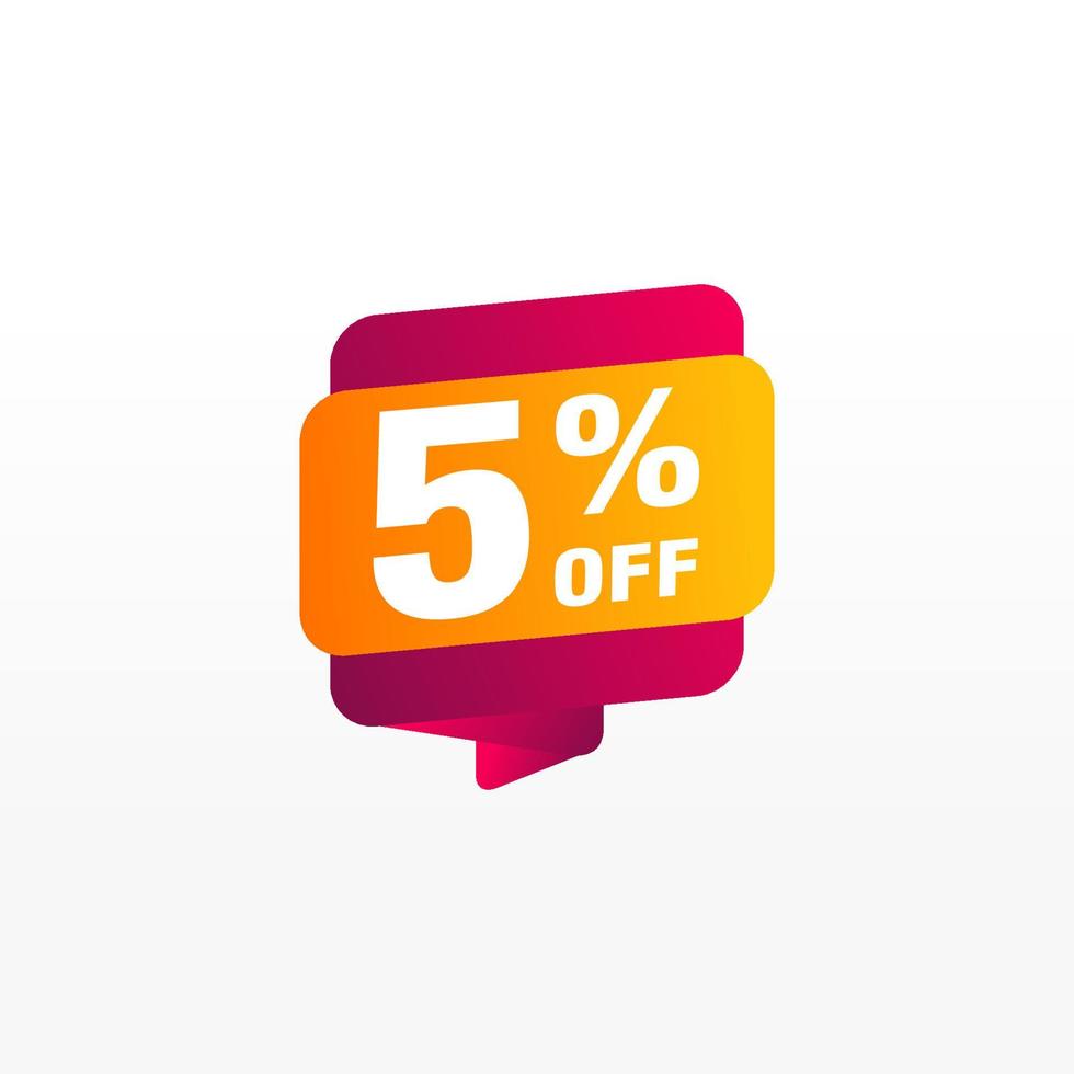 5 discount, Sales Vector badges for Labels, , Stickers, Banners, Tags, Web Stickers, New offer. Discount origami sign banner.
