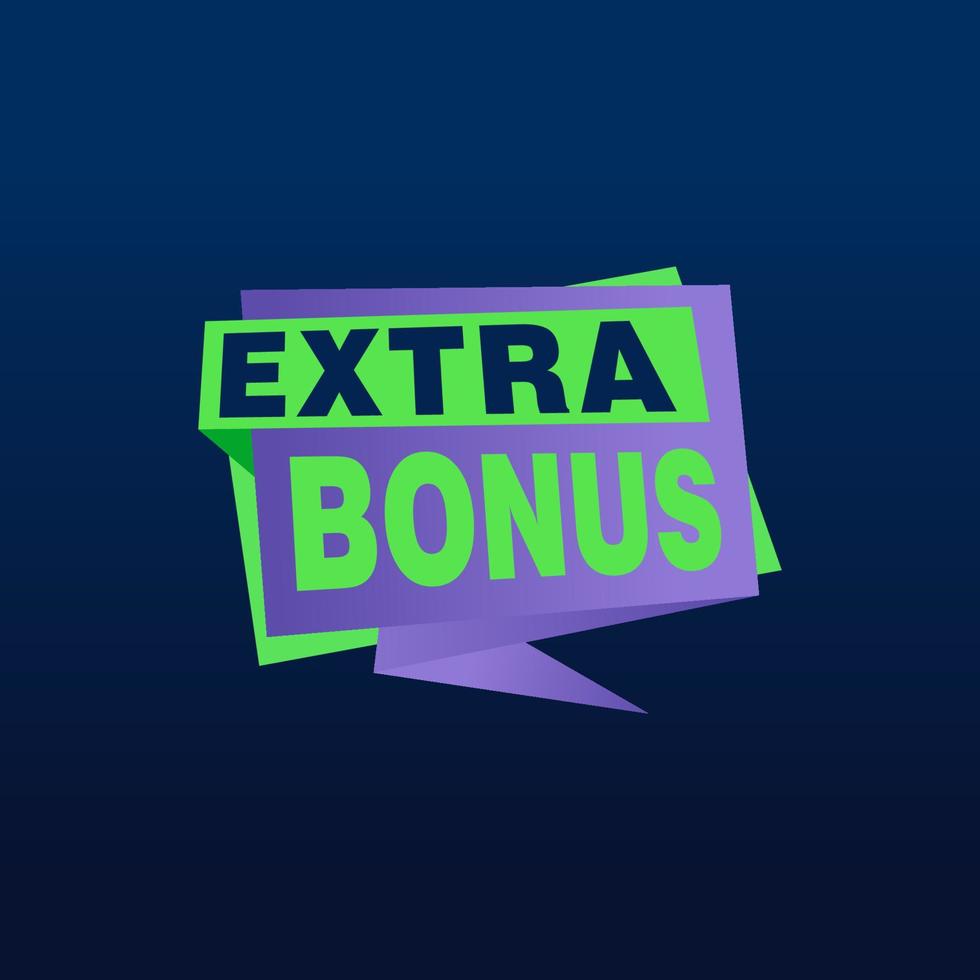 Vector Illustration Red Extra Bonus Label. Modern Web Banner Element