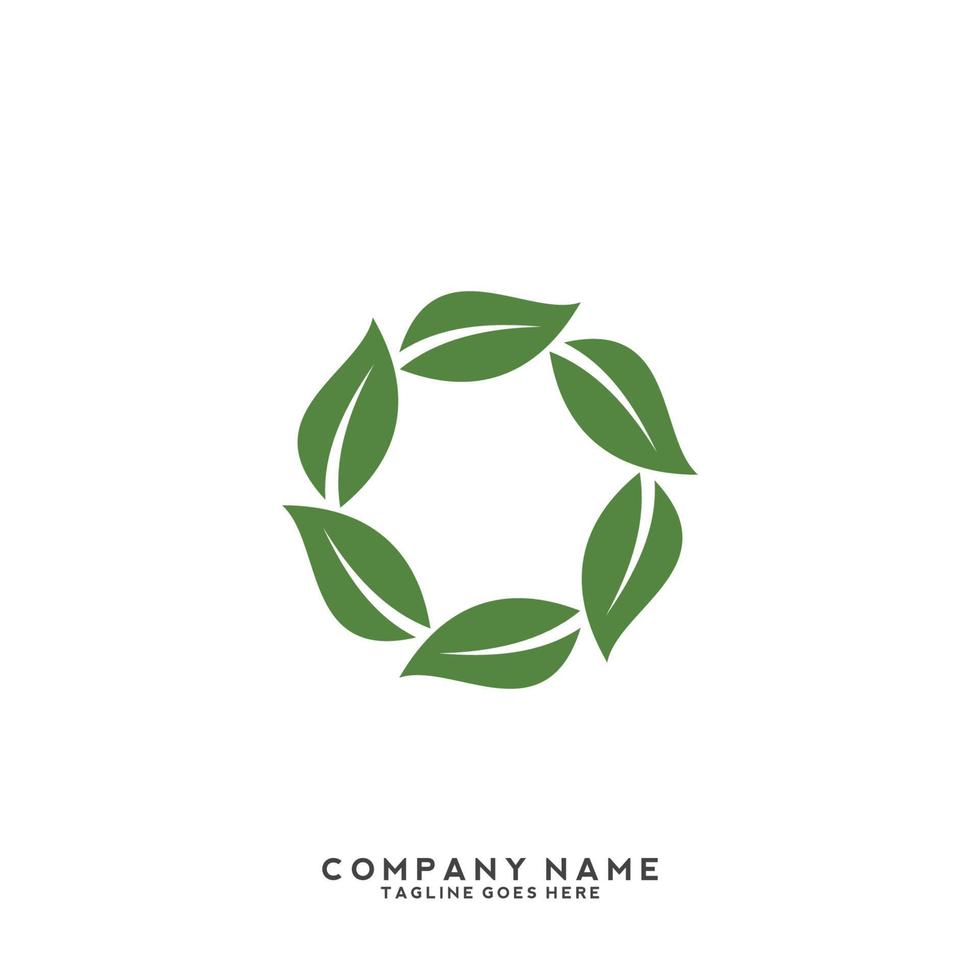 Green leaves logo. plant nature eco garden stylized icon vector botanical.