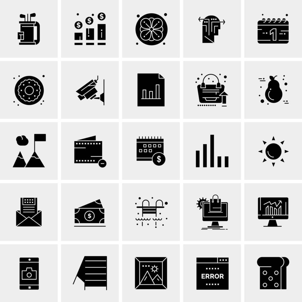 25 iconos de negocios universales vector ilustración de icono creativo para usar en proyectos relacionados con la web y dispositivos móviles