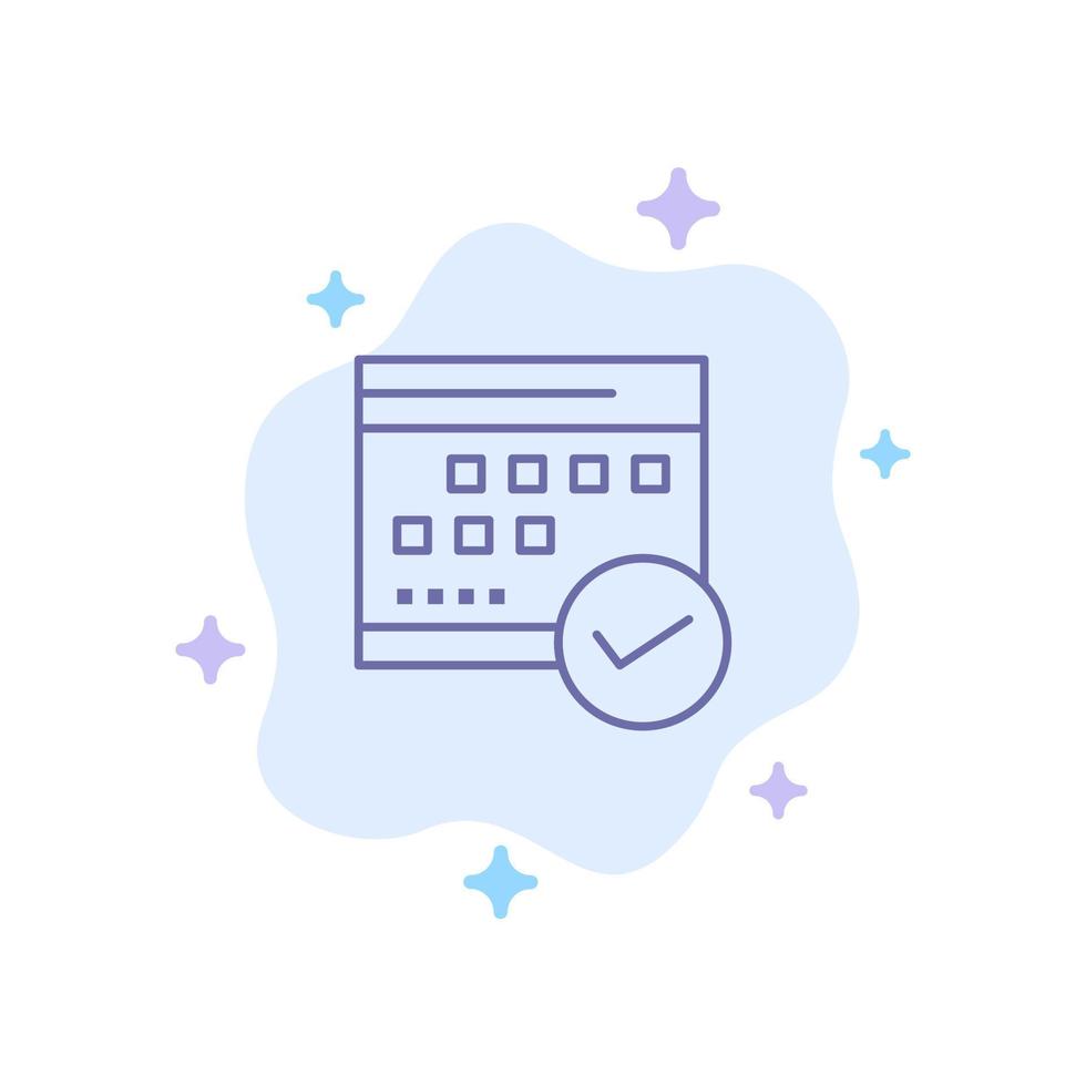 Schedule Approved Business Calendar Event Plan Planning Blue Icon on Abstract Cloud Background vector