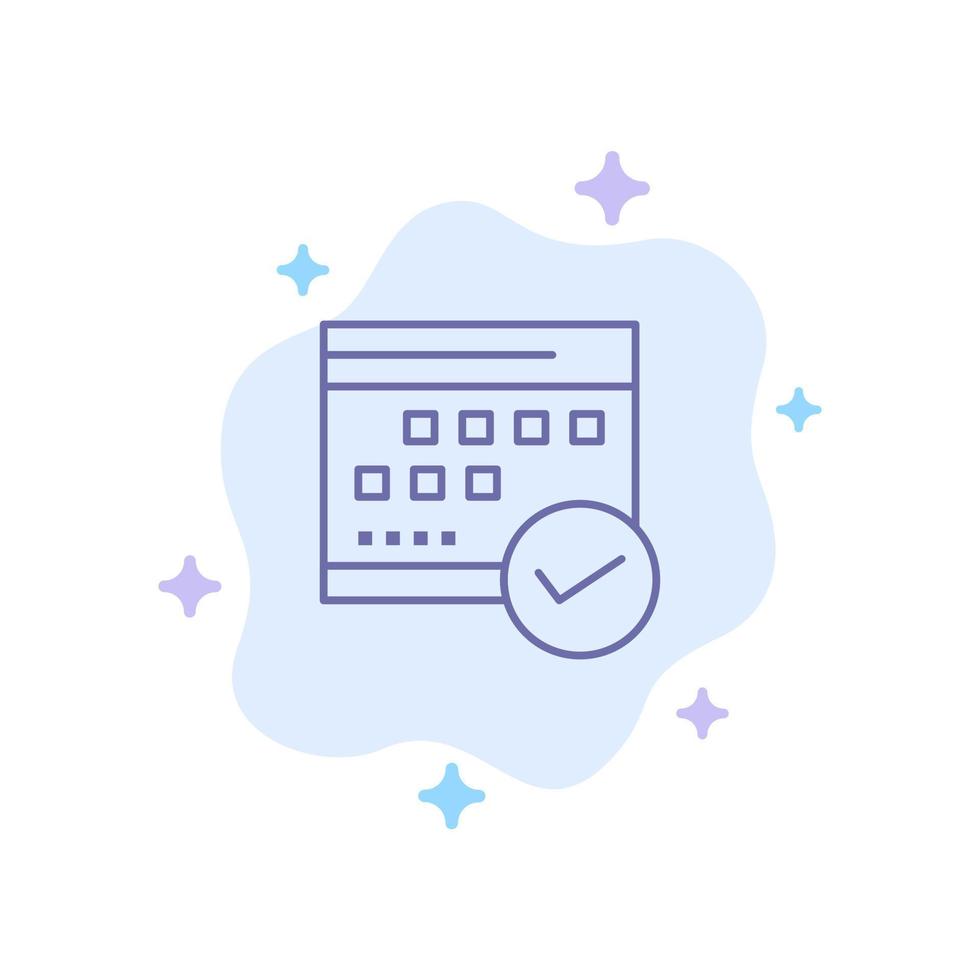 programar el calendario de negocios aprobado plan de eventos planificación icono azul en el fondo abstracto de la nube vector
