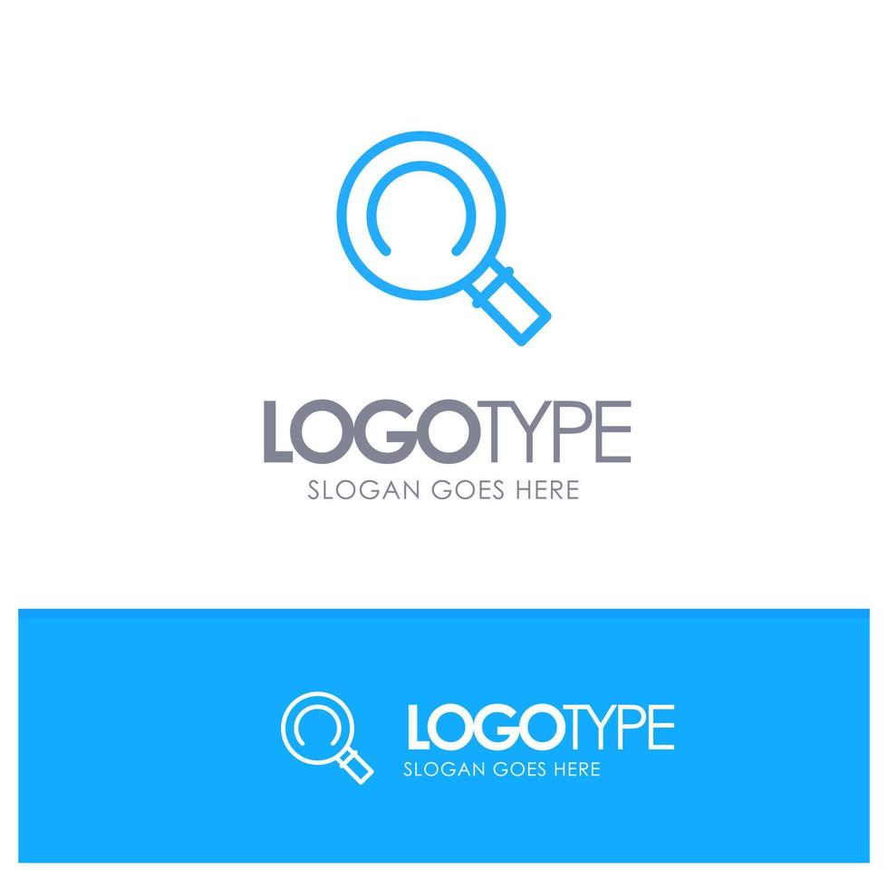 General Magnifier Search Blue outLine Logo with place for tagline vector