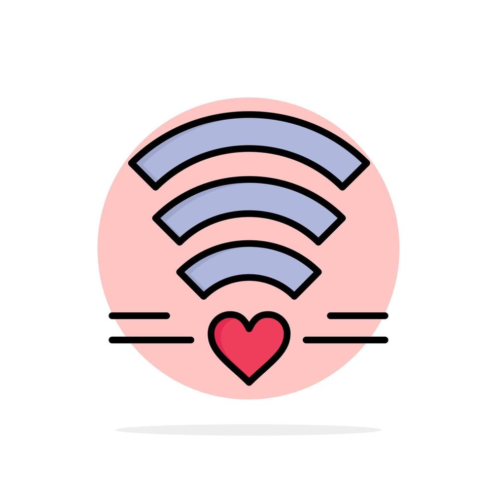 Wifi Love Wedding Heart Abstract Circle Background Flat color Icon vector