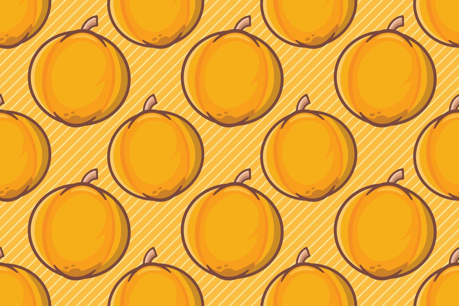 yellow pumpkin fruit seamless pattern vector illustration