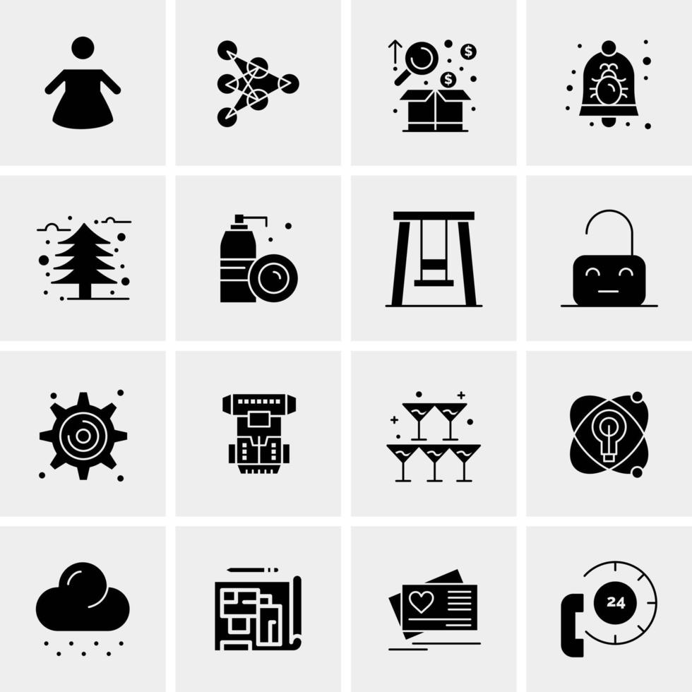 16 iconos universales de negocios vector ilustración de icono creativo para usar en proyectos relacionados con la web y dispositivos móviles