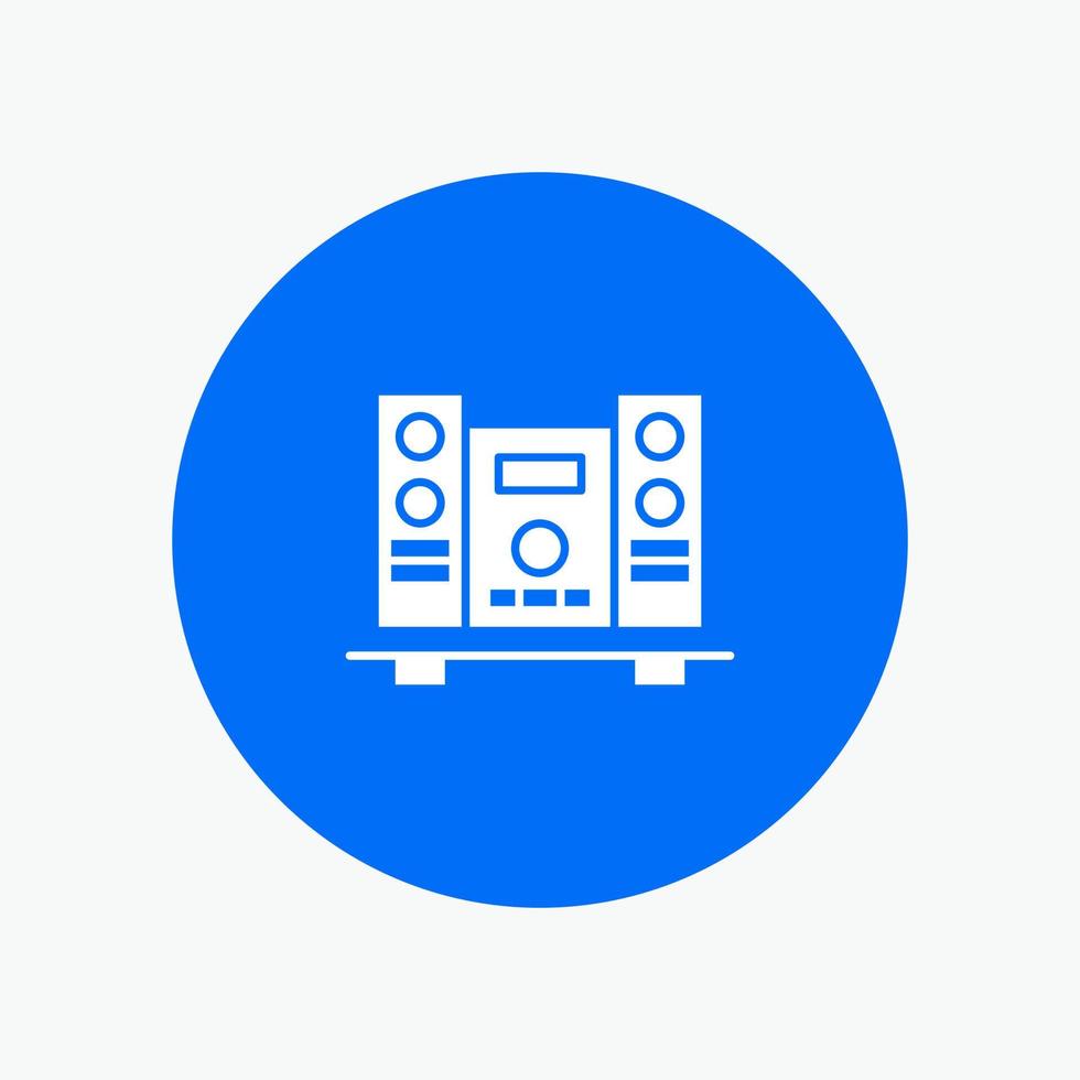 Woofer Loud Speaker Music white glyph icon vector