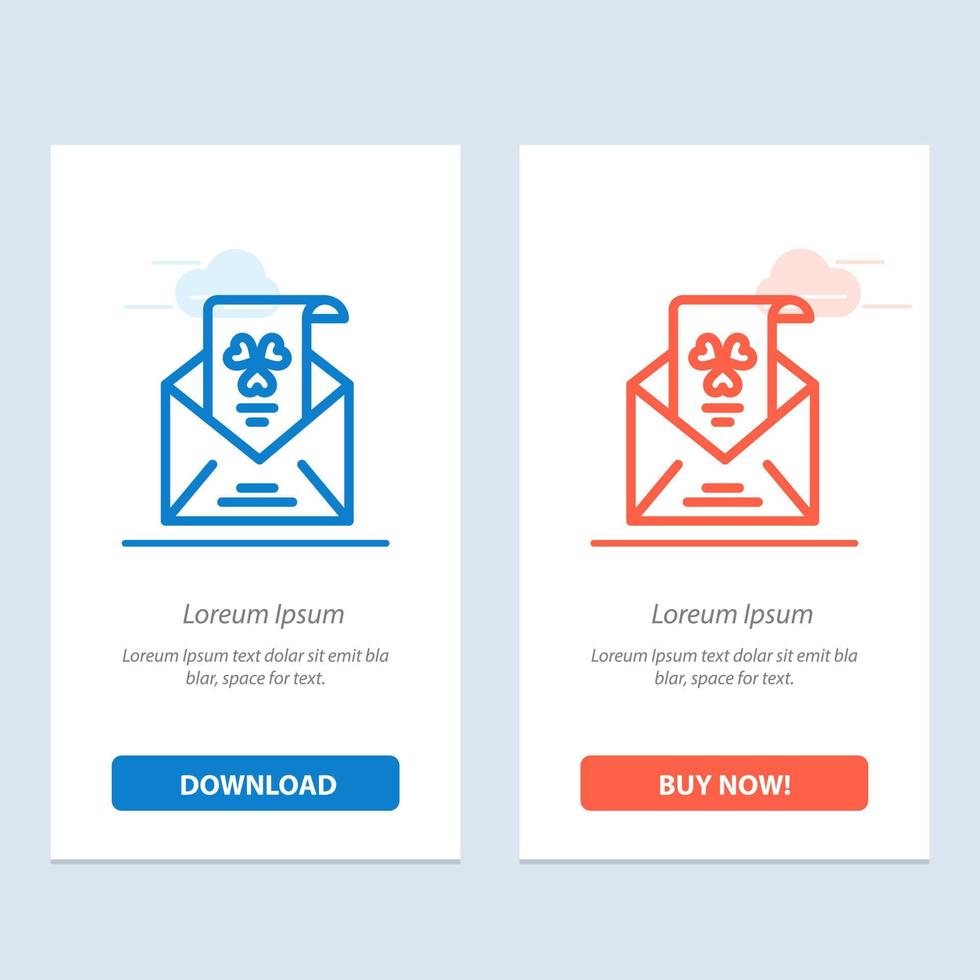 Emails Envelope Greeting Invitation  Blue and Red Download and Buy Now web Widget Card Template vector