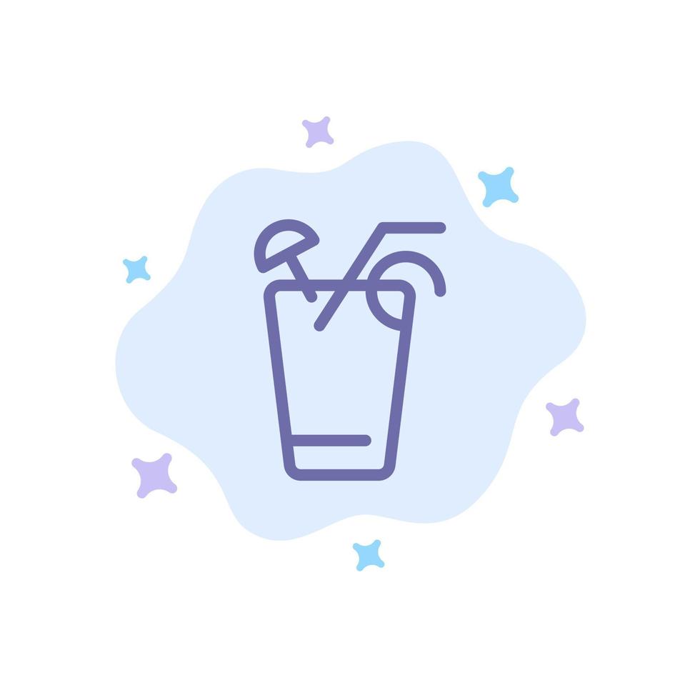 Juice Drink Food Spring Blue Icon on Abstract Cloud Background vector